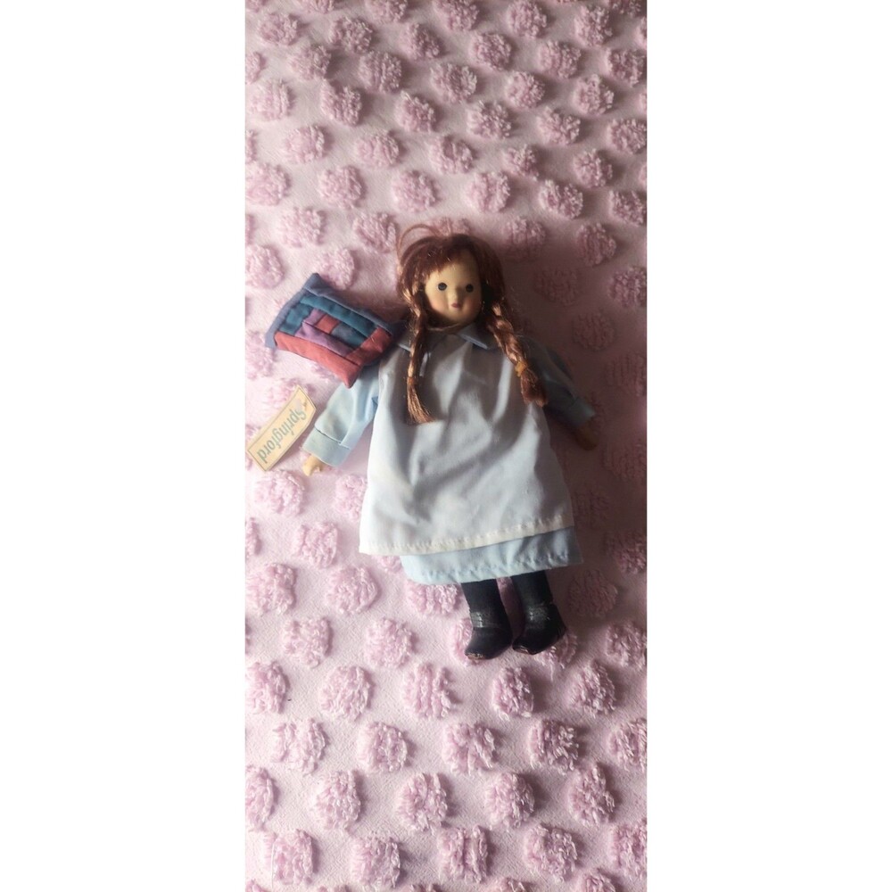 Springford Porcelain Doll Girl, Brown Straight Hair, Light Complexion